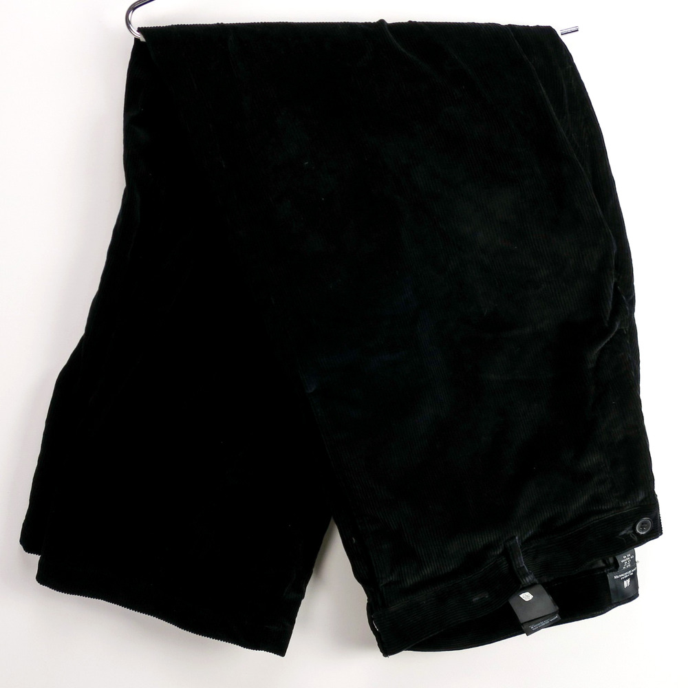 Men's Corduroy Pants Black 40 Relaxed Fit 100% Cotton 33 Inseam H&M